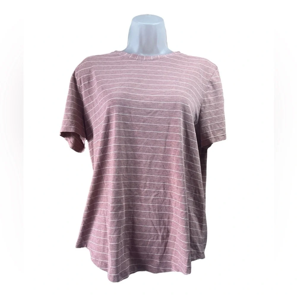 LuLuLemon Dusty Rose Stripe Performance Tee